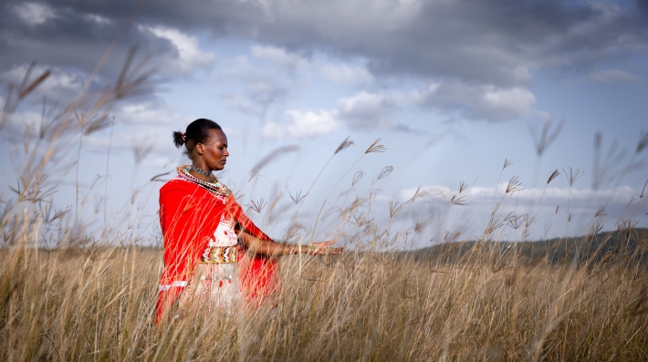  A woman in a field near Mukogodo Forest