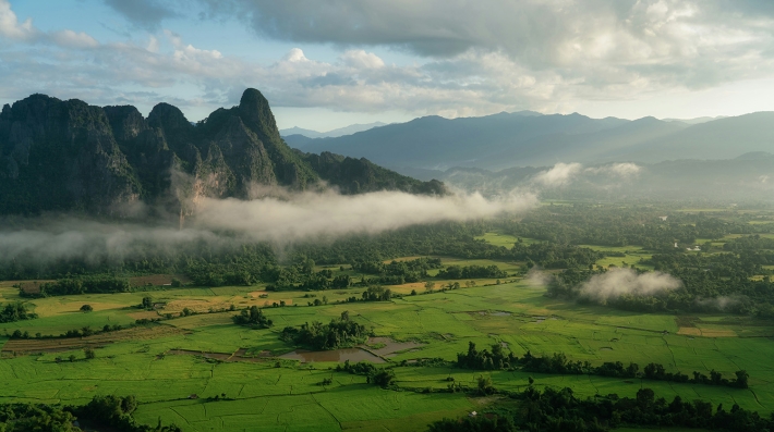 Aerial view of Laos