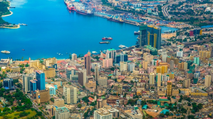 Aerial view of Dar es Salaam, Tanzania