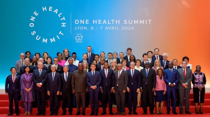 A group of people pose for a photo