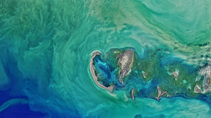 Aerial photo of Caspian sea