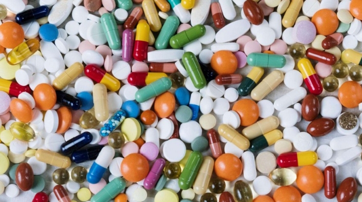 lots of mixed colorful pills