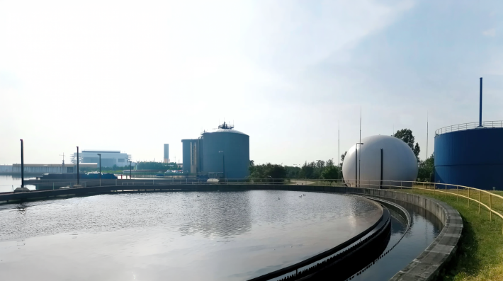 Biogas generation from a wastewater treatment plant