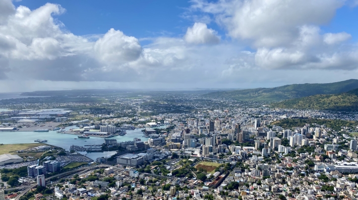 View of Port Louis from Signal Mountain in Mauritius