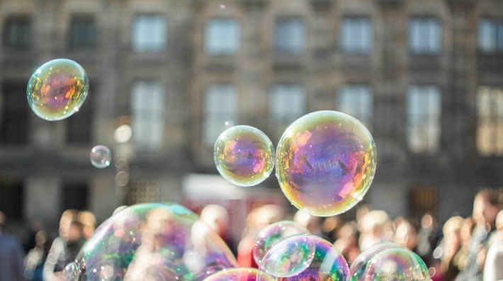 close up of bubbles