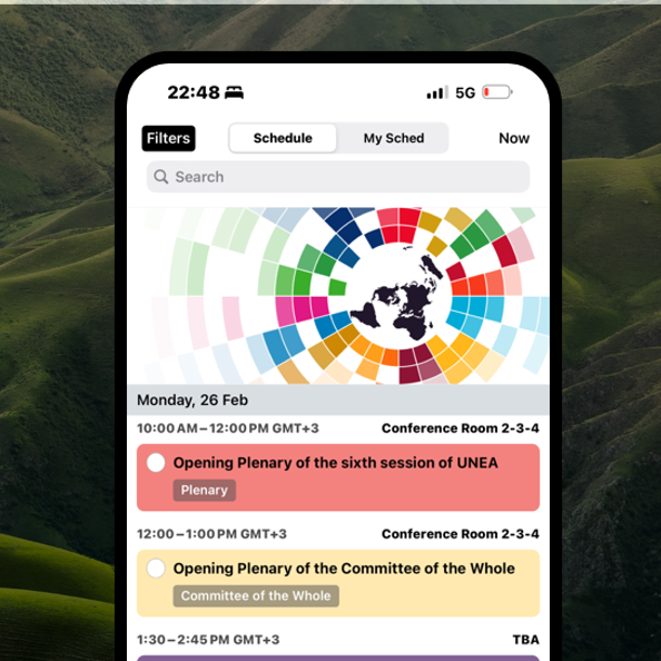 Download the UNEA App for the live daily schedule and more
