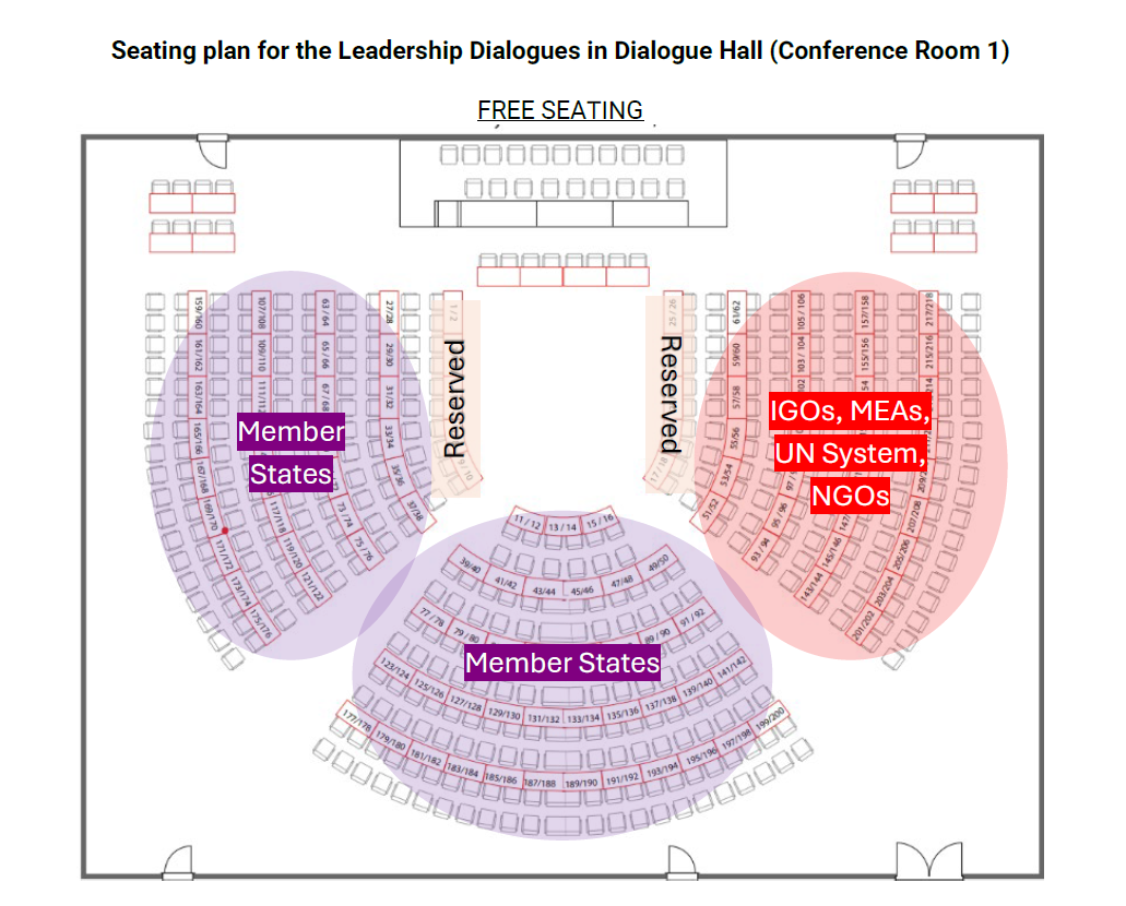 Seating plan for the Leadership Dialogues